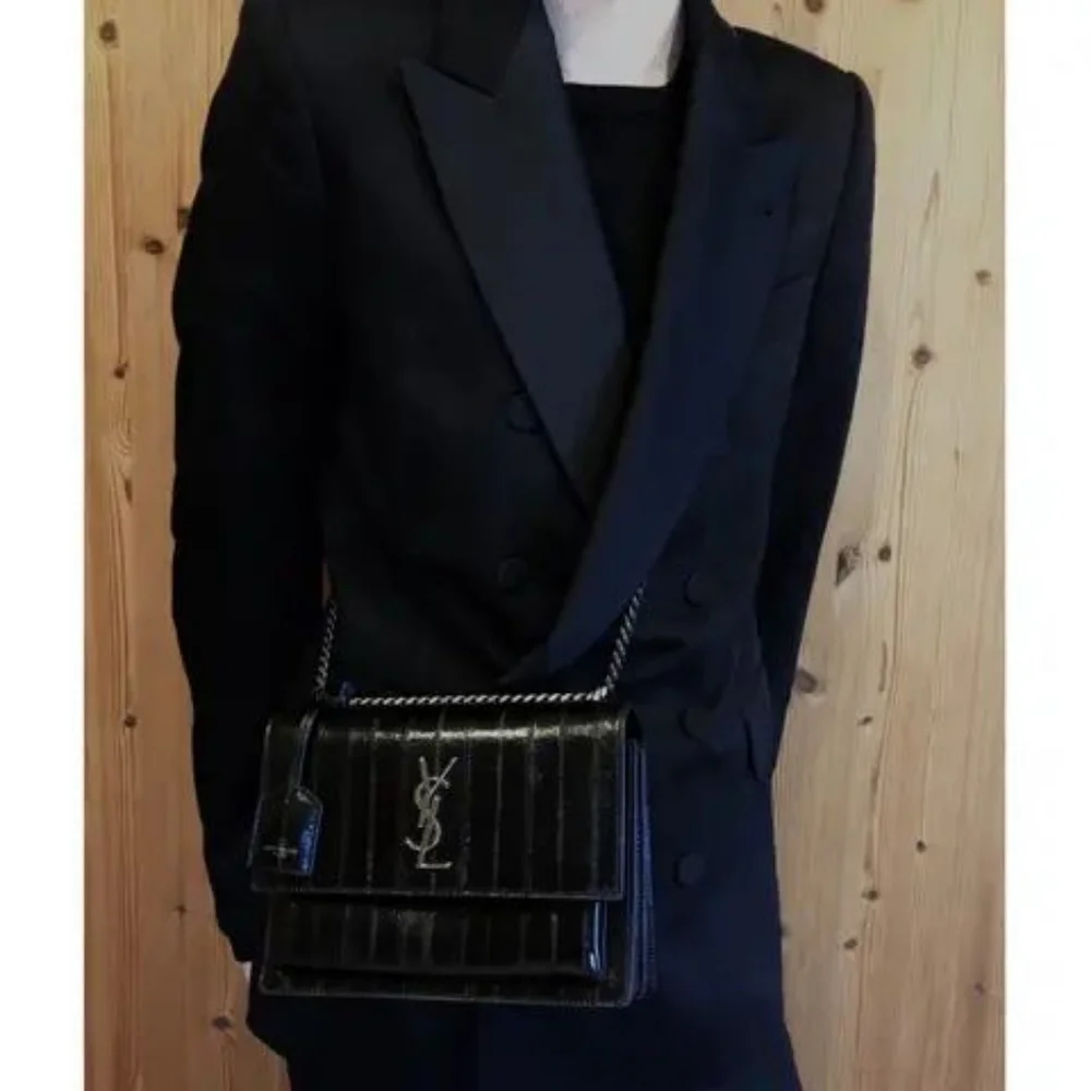 Saint Laurent Sunset eel crossbody bag Black